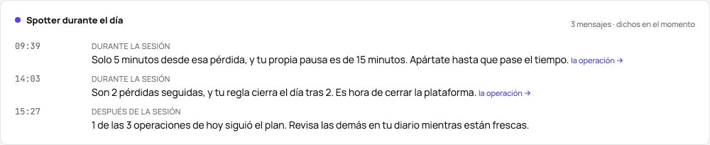 Lo que Spotter dijo durante un día, en la página del día encima de su revisión con IA