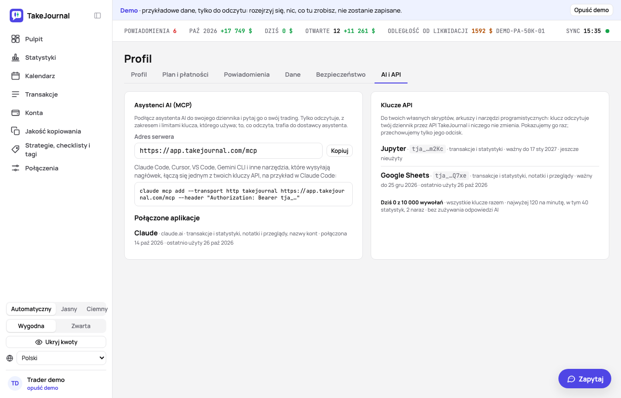 Profil › AI i API: dwa klucze z tym, co mogą odczytywać, do kiedy są ważne i kiedy ostatnio użyte