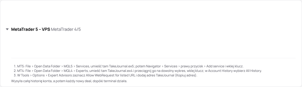 Karta połączenia MetaTrader w demo: jej stan, pliki do pobrania i kroki