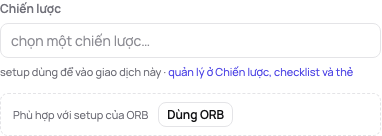 Một giao dịch không có chiến lược: setup phù hợp được đề xuất dưới trường chiến lược, với Dùng ORB